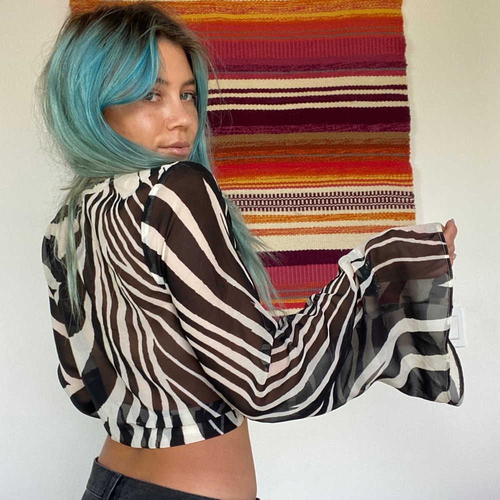 Show Me Your Mumu Zebra Shirt Bell Sleaves